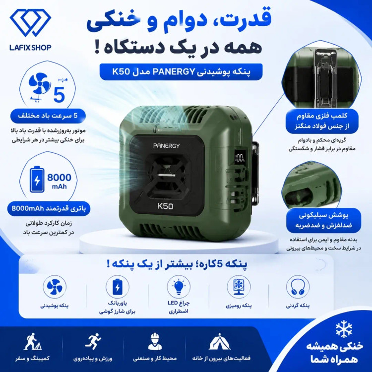 پنکه پوشیدنی PANERGY K